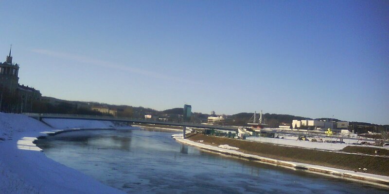 River with Snow-covered Banks