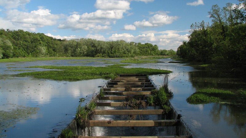 River with stepped weir