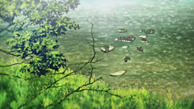 River with Stepping Stones — Green, Serene, Morning