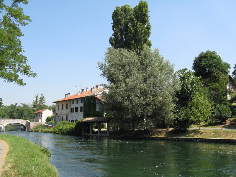 River with Stone Bridge — Green, Serene, Afternoon