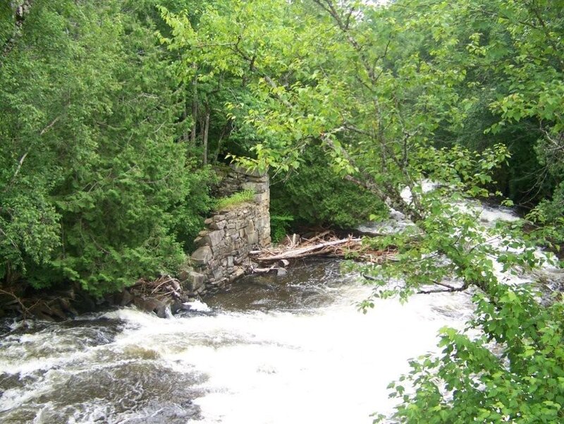 River with stone structure