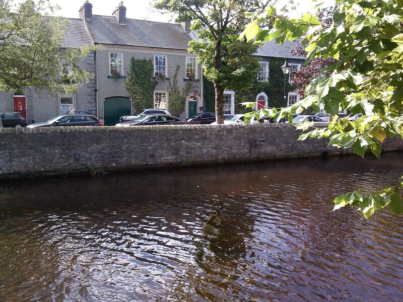 River with Stone Wall