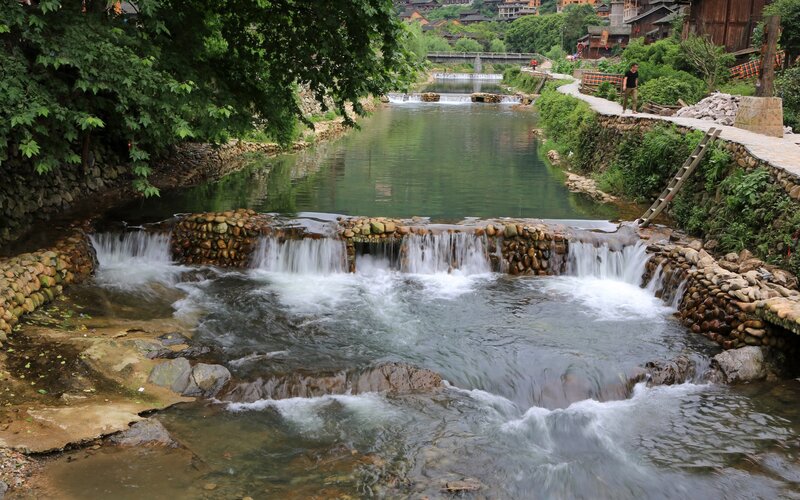 River with Stone Weirs