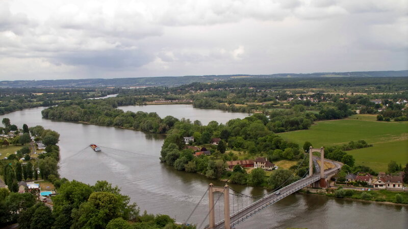 River with Suspension Bridge — Green