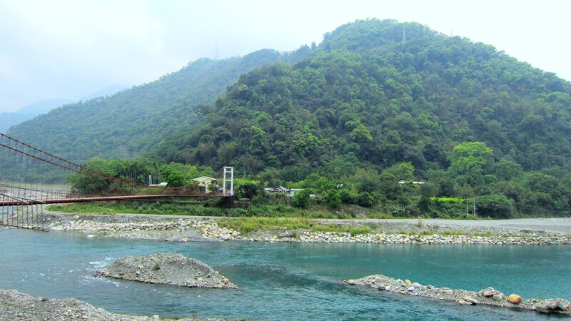 River with Suspension Bridge