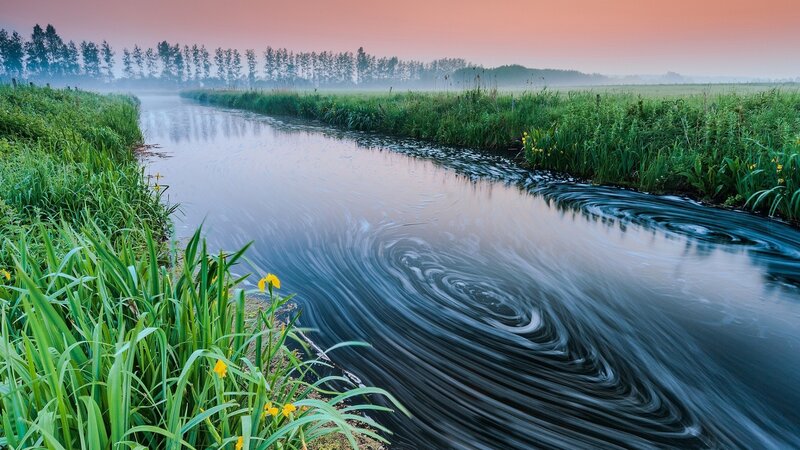 River with Swirling Water