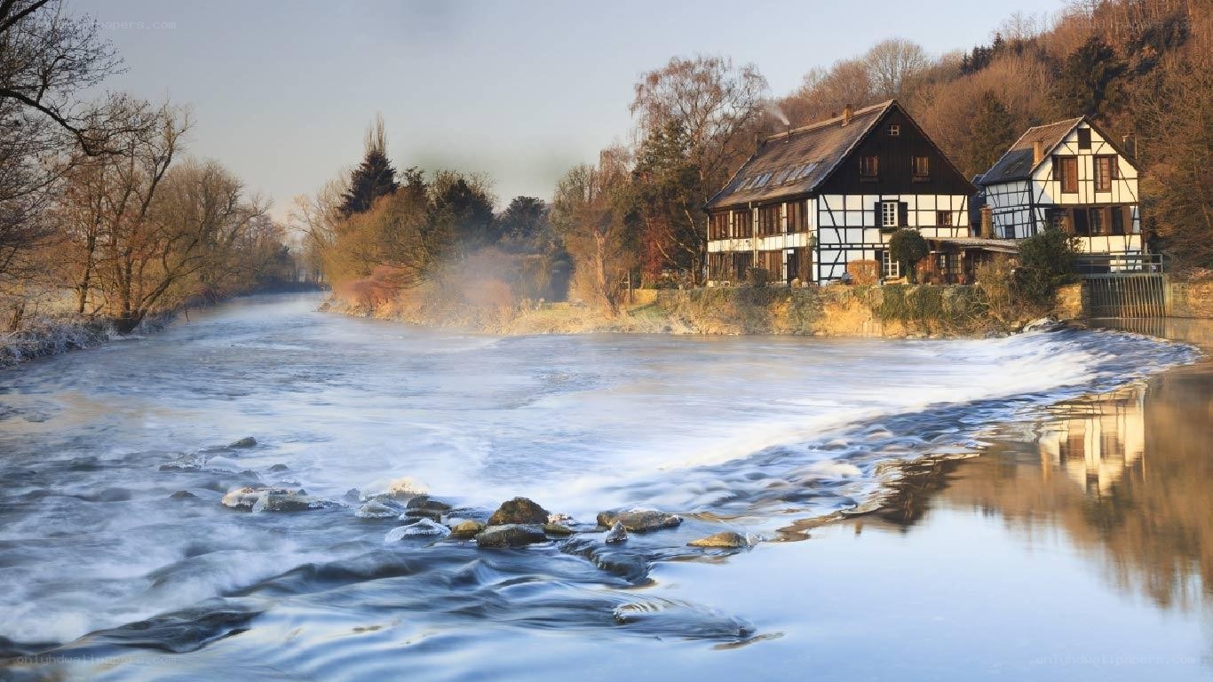 River with traditional houses