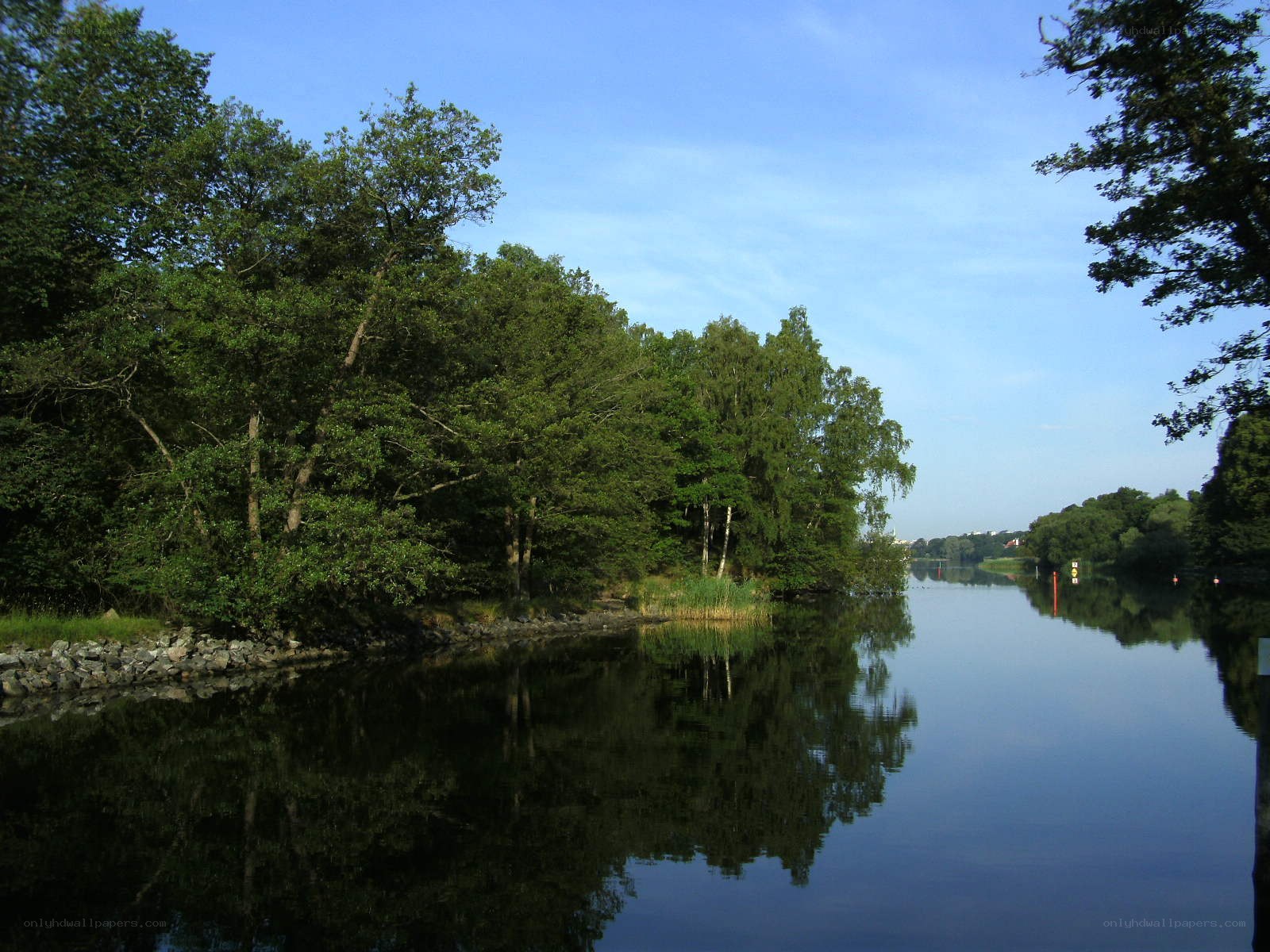 River with trees and reflection