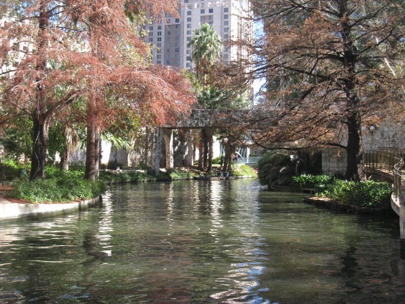 River with Trees — Green, Serene, Afternoon, Photograph, Bridge