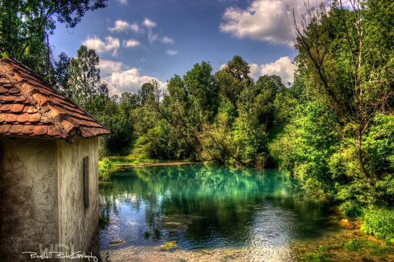 River with Turquoise Water — Green
