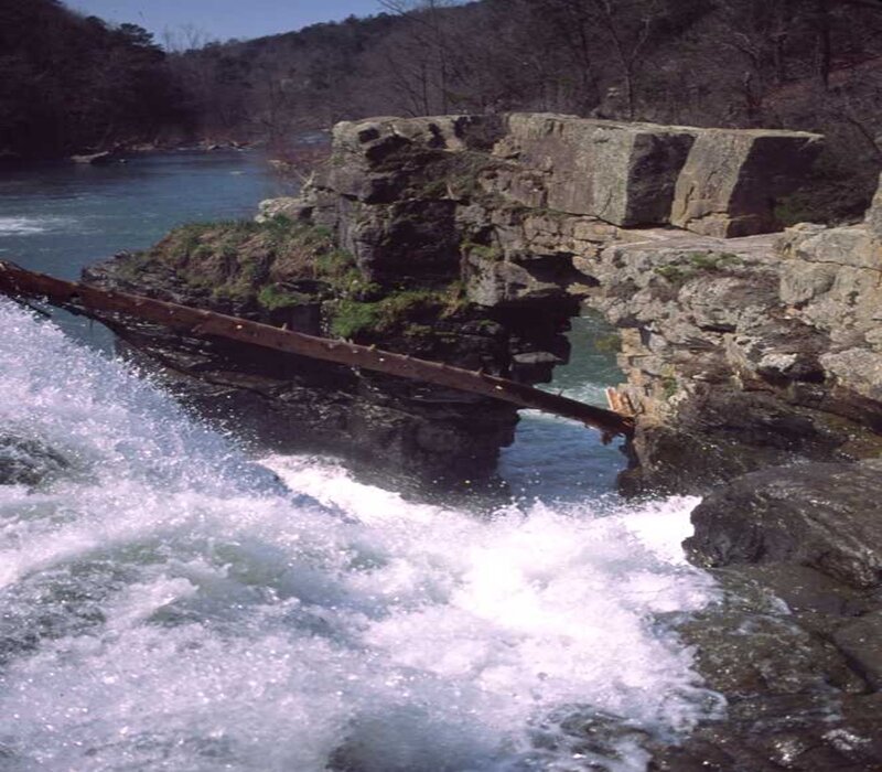 River with Waterfall — Blue, Natural