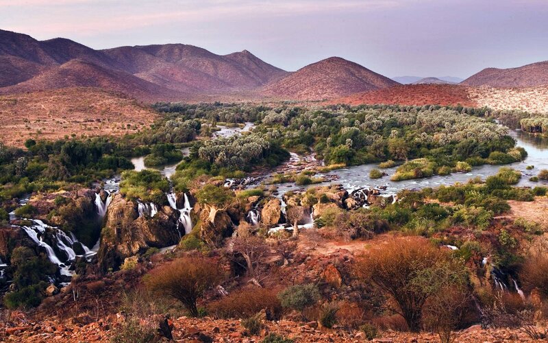 River with Waterfalls — Brown