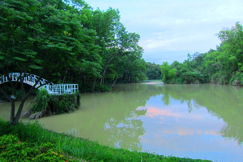 River with White Bridge