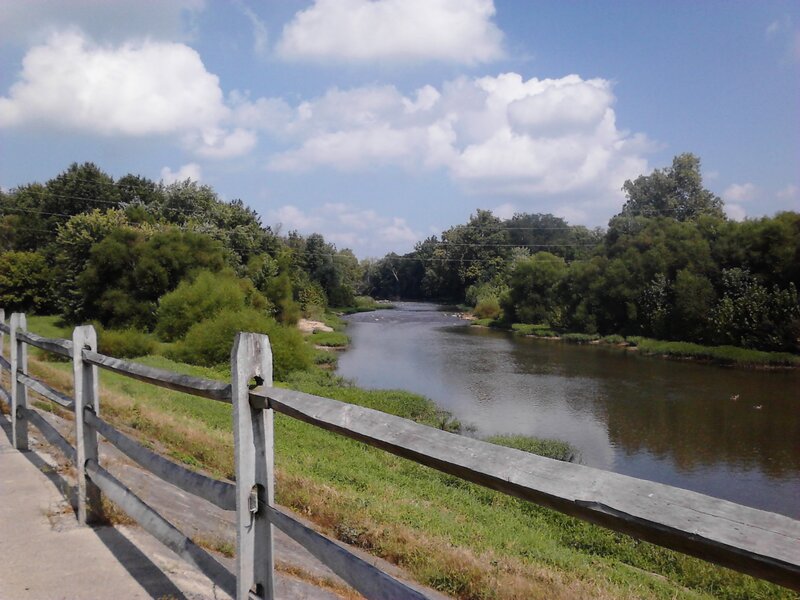 River with Wooden Fence