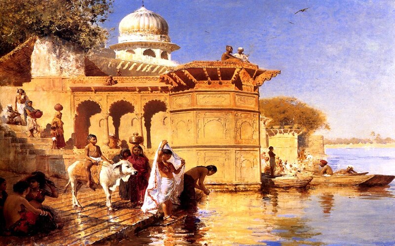 Riverbank life in India