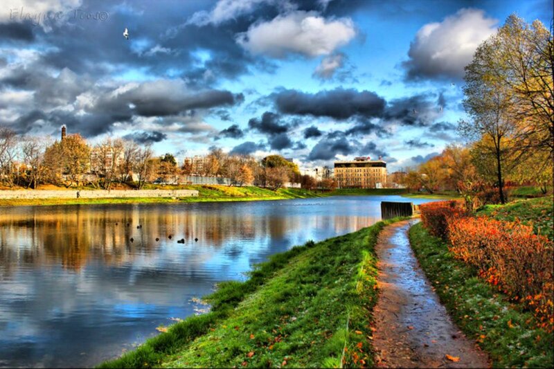 Riverbank Path in Autumn
