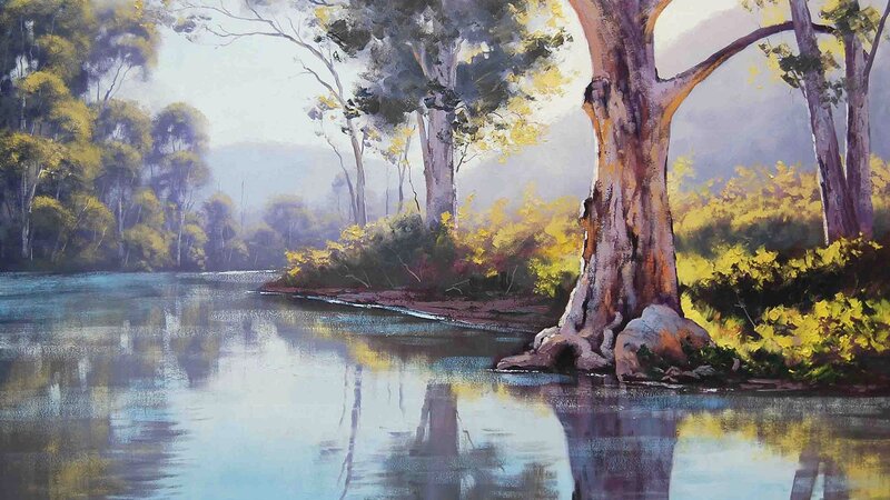 Riverbank with Large Tree