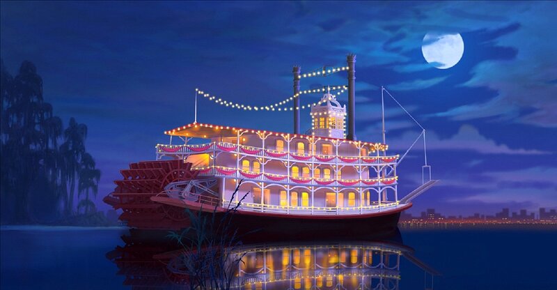 Riverboat at Night — Blue