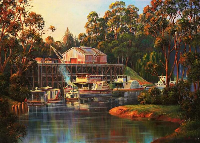 Riverboat Dock Scene