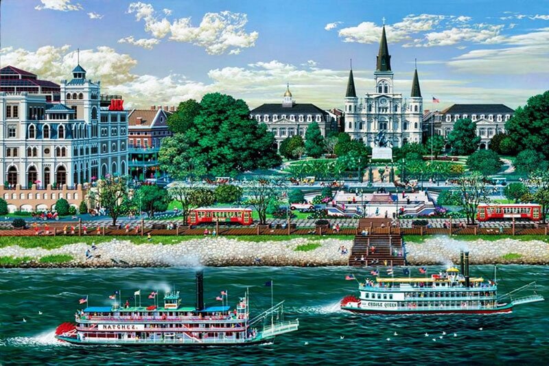 Riverboats on a River