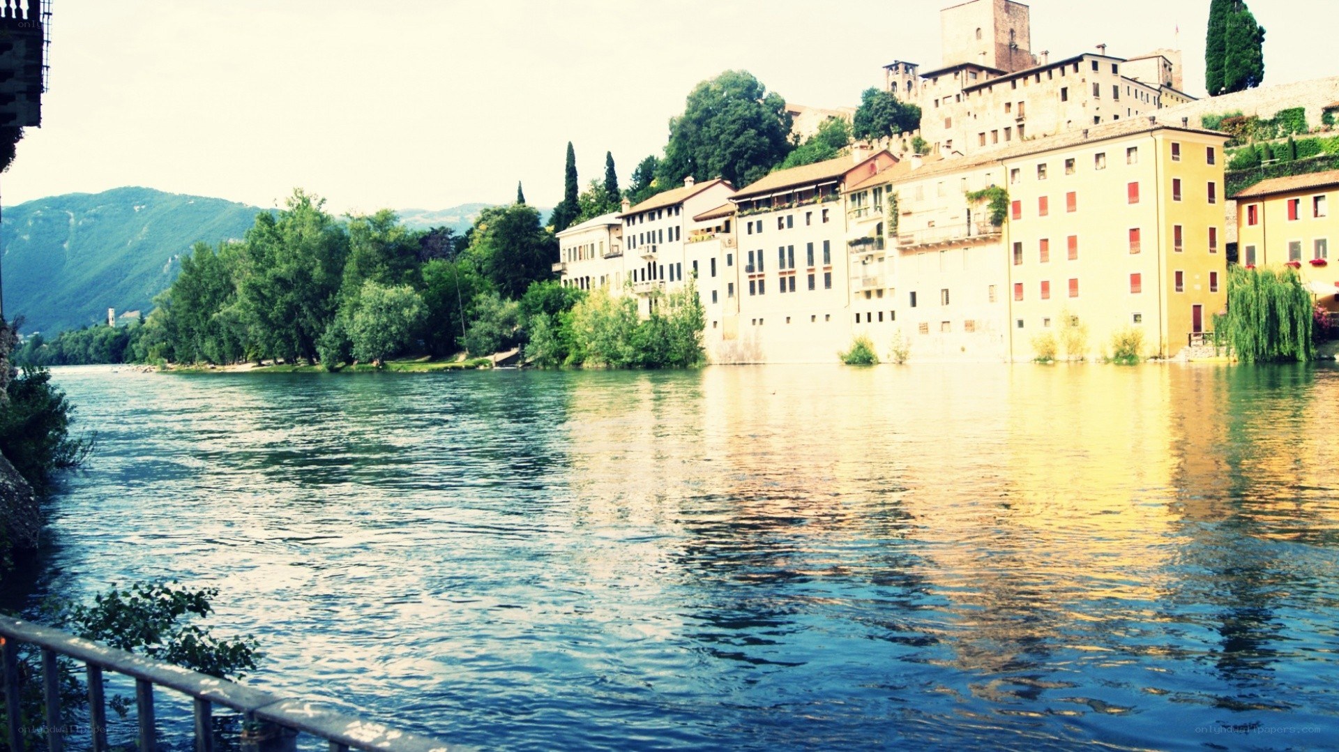 riverfront buildings in a historic town
