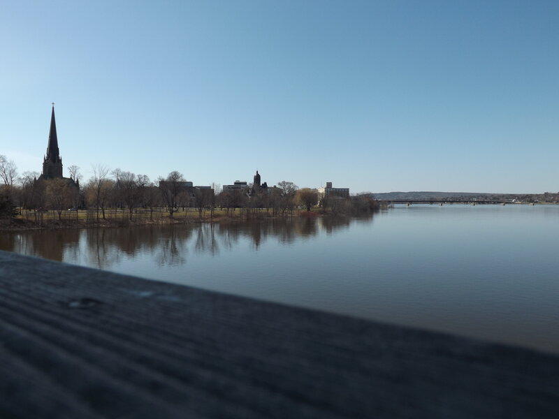 Riverfront Cityscape — Blue