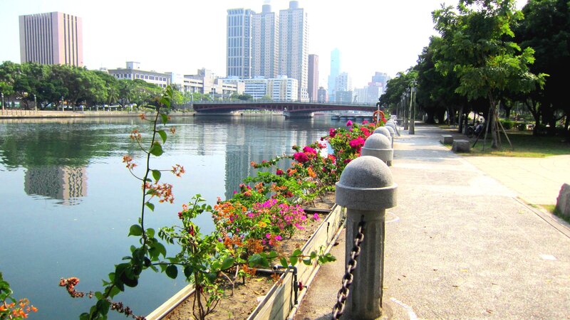 Riverfront Park with Flowers