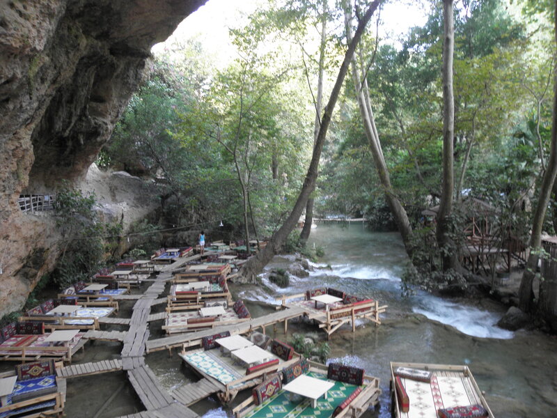 Riverfront seating area