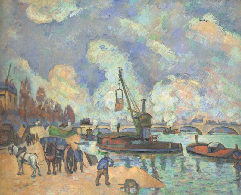 Riverport with Crane and Boats