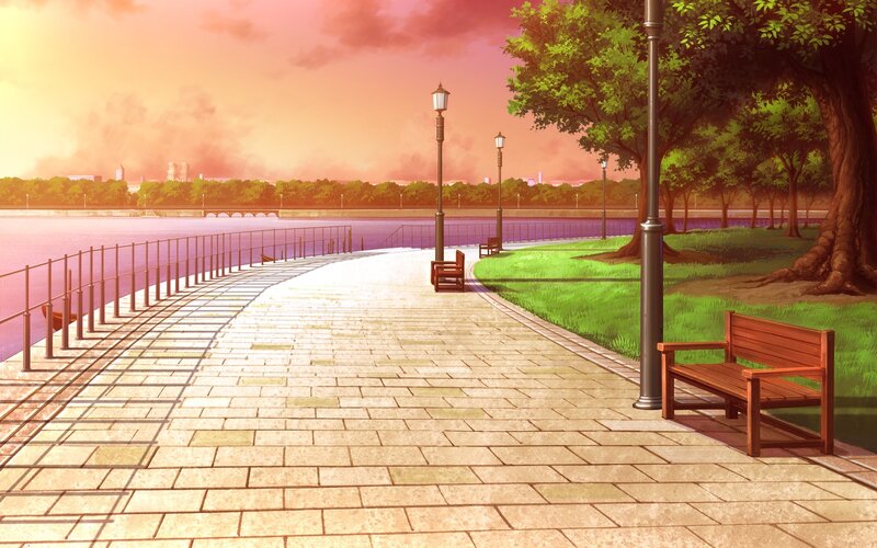 Riverwalk at Sunset — Orange, Serene