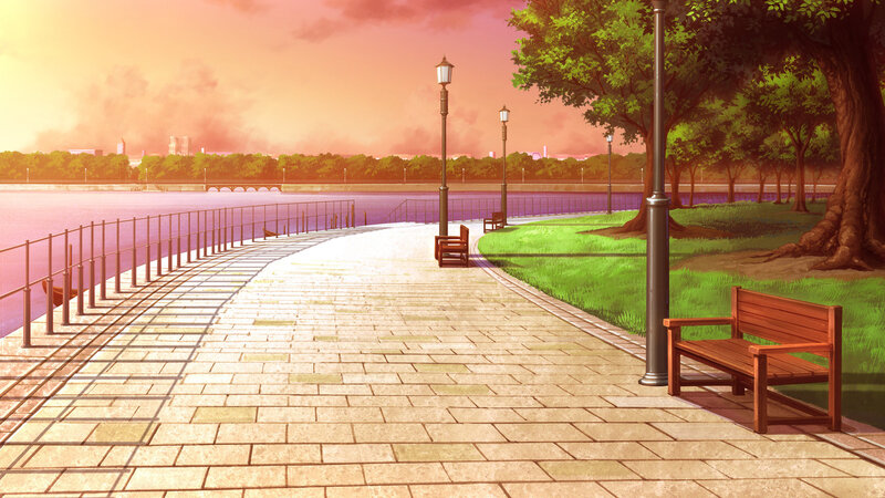 Riverwalk at Sunset — Orange