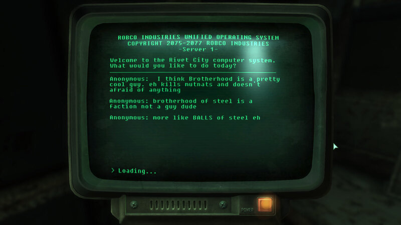 Rivet City computer terminal