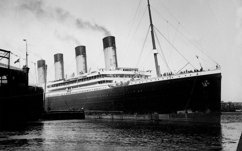 RMS Olympic at dock