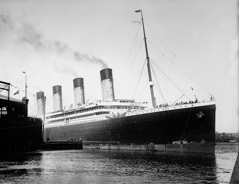 RMS Olympic at dock