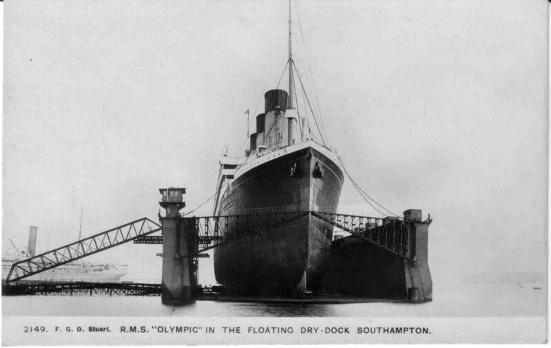 RMS Olympic in dry dock