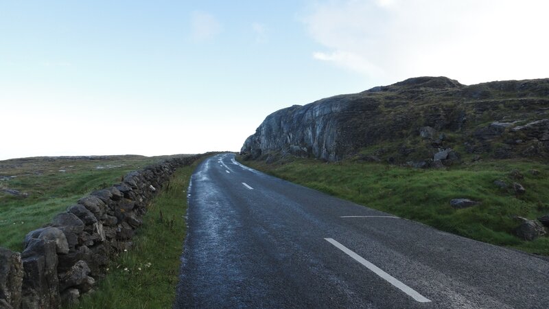 Road along a rocky cliff
