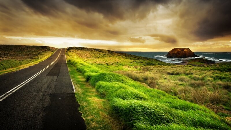 Road Along Coastal Cliffs