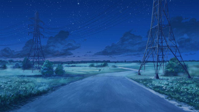Road at Night — Blue
