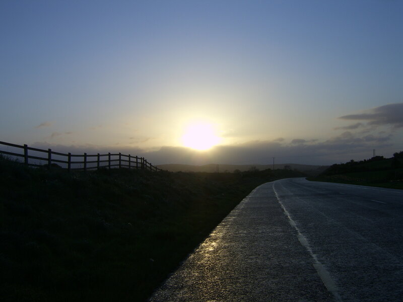 Road at Sunset — Blue, Serene, Photograph