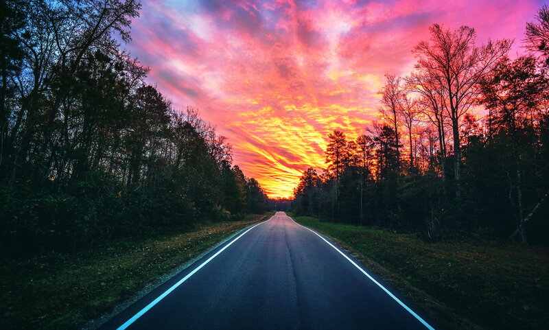 Road at Sunset — Pink