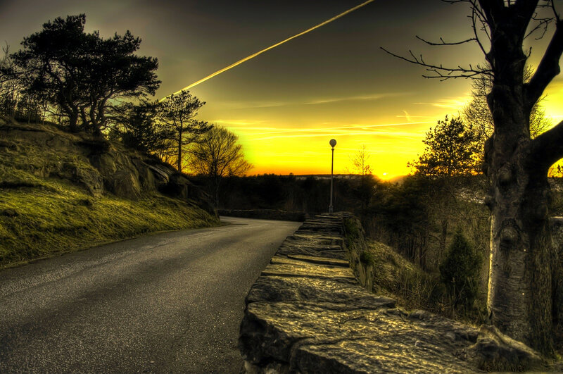 Road at Sunset — Yellow, Dramatic