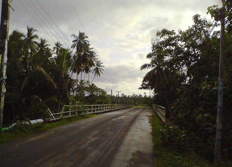 Road bridge in tropical village