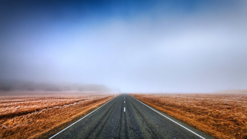 Road into the fog