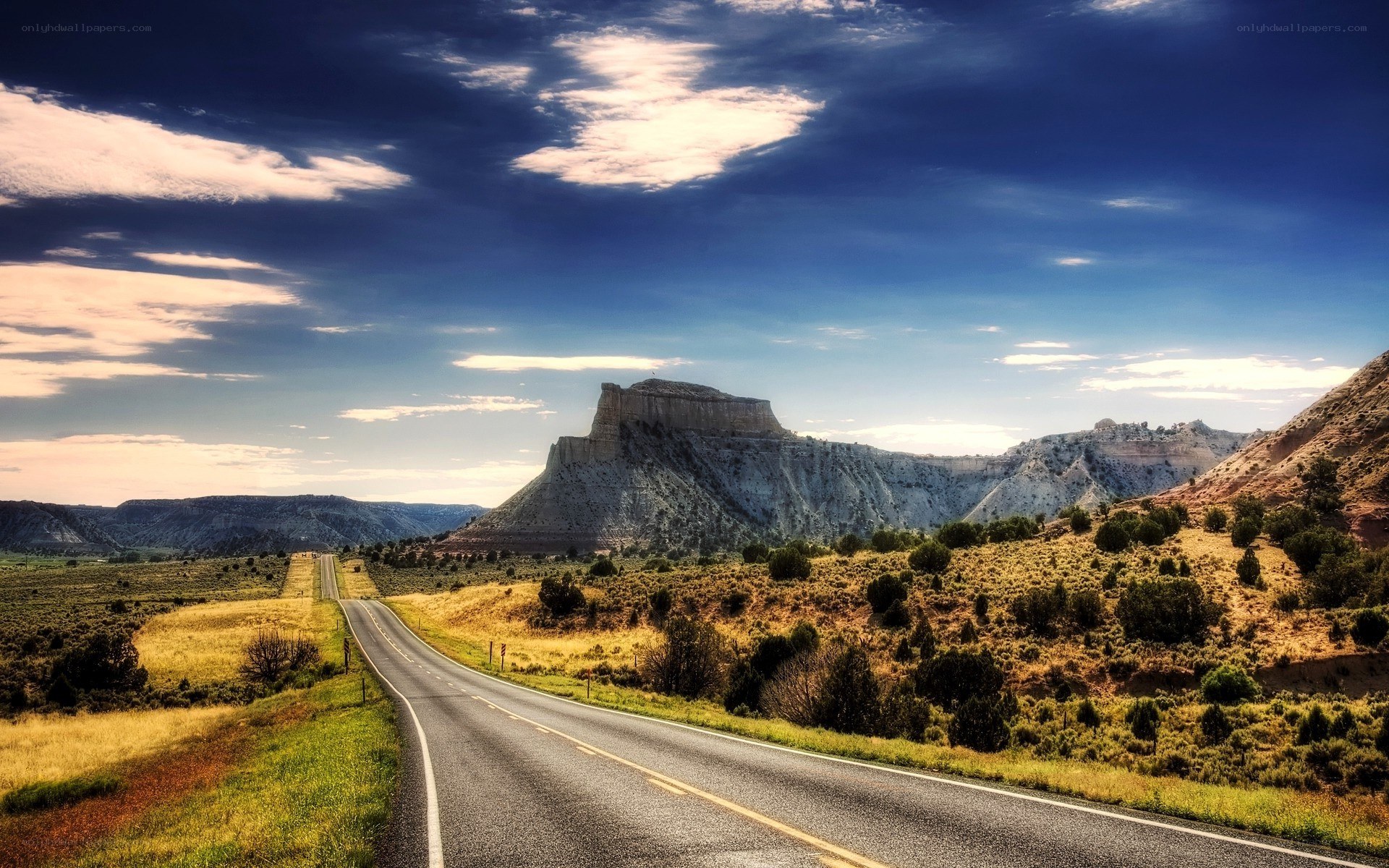Road leading to a mesa