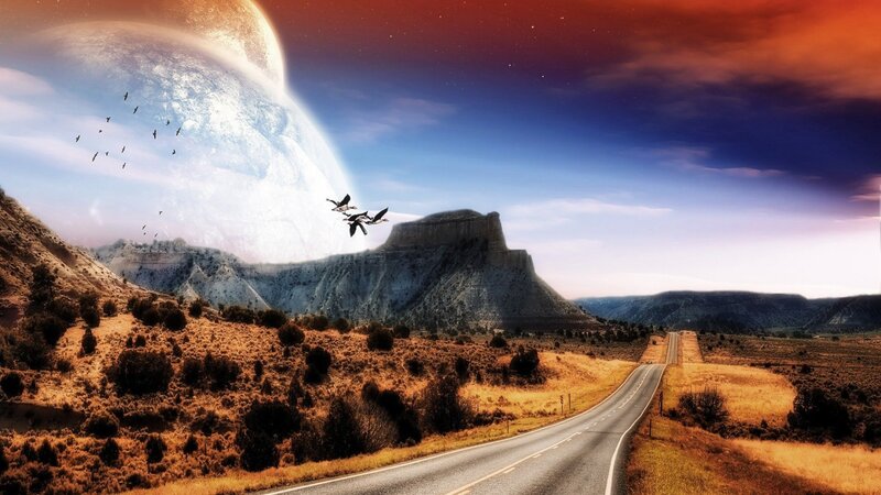 Road Leading to Alien Planet — Blue