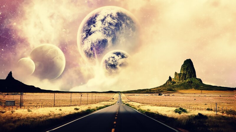 Road Leading to Alien Planets — Yellow, Dramatic