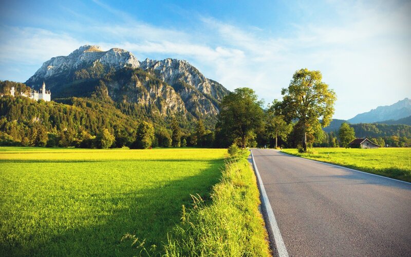 Road Leading to Castle — Green, Serene