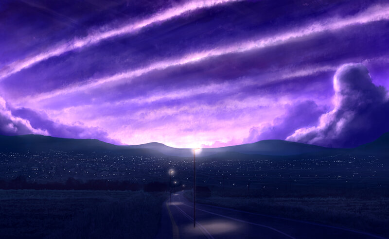 Road Leading to City — Purple