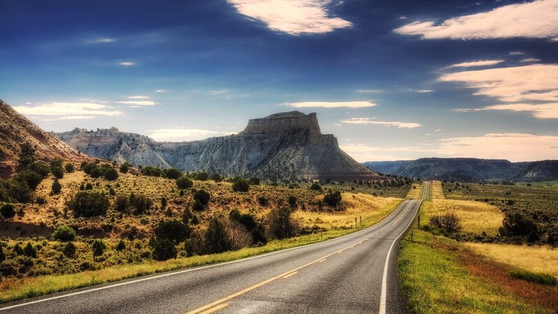 Road Leading to Mesa — Blue, Serene
