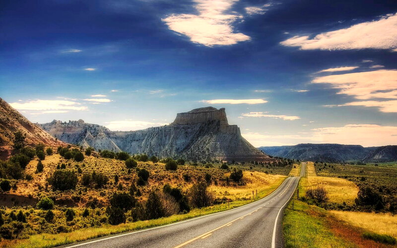 Road Leading to Mesa — Blue